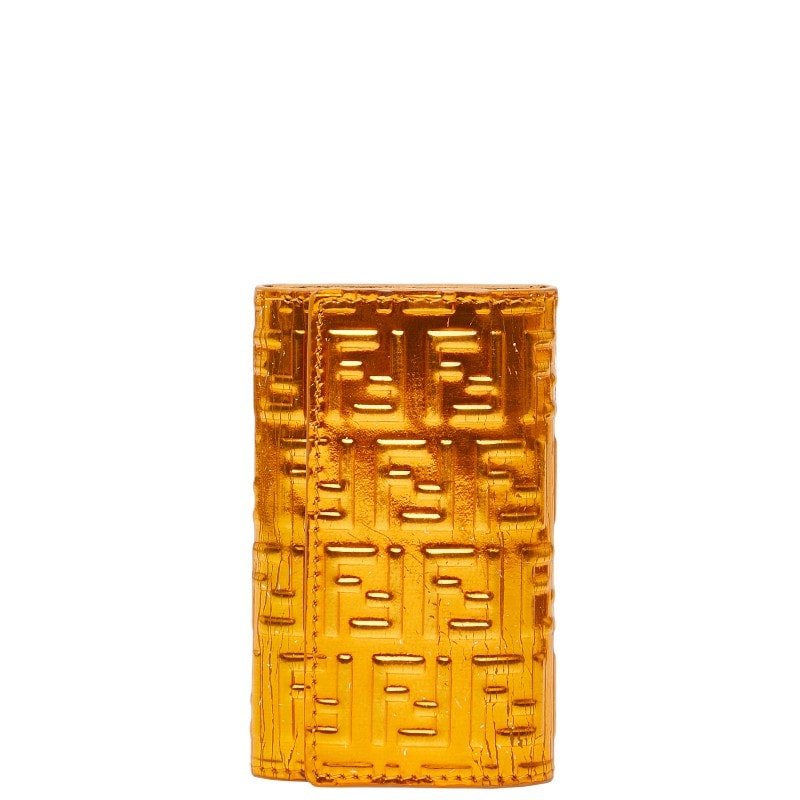 フェンディ ズッキーノ キーケース 6連 8AP002 オレンジ レザー レディース FENDI 【中古】