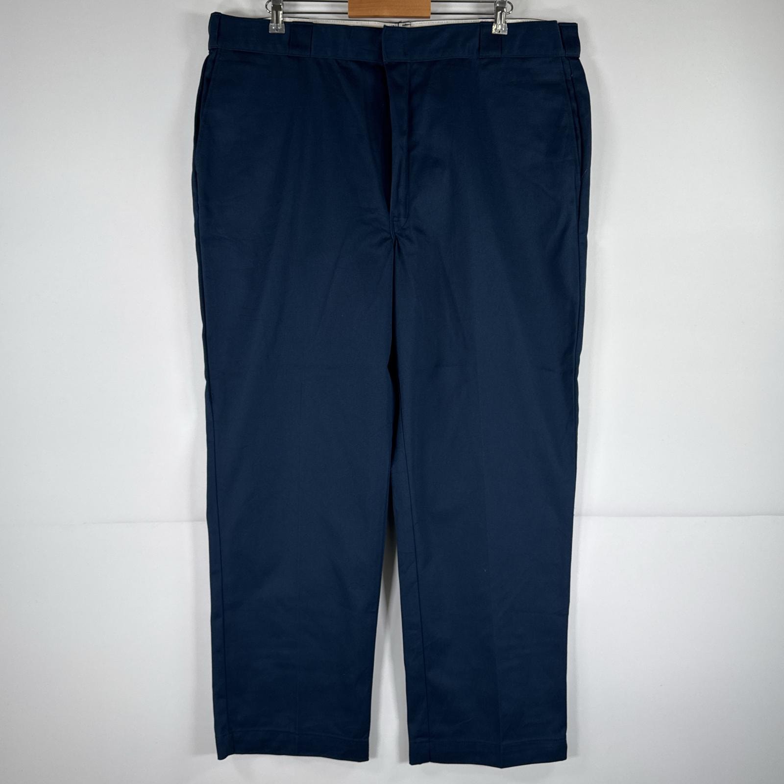 古着 90's/90年代 ディッキーズ Dickies ワークパンツ TALONジップ USA製 センタープレス 大きいサイズ w44 L30  ネイビー メンズ