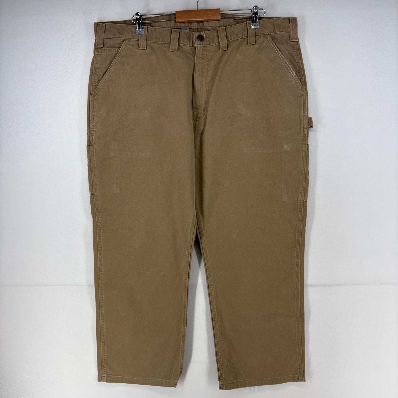 古着 カーハート Carhartt ダック パンツ ペインター ストレート ジップ 大きいサイズ ワーク w44 L32 ベージュ メンズ