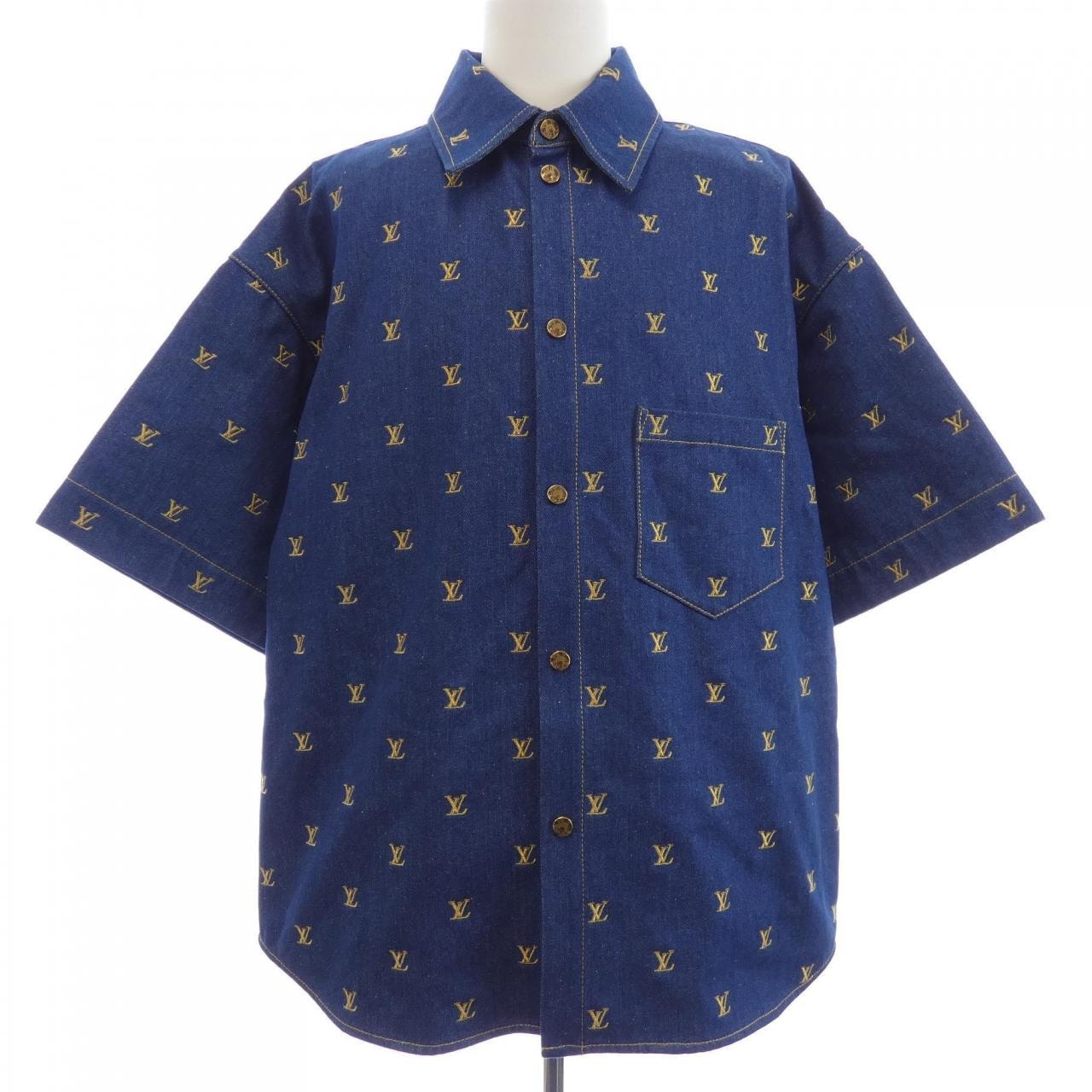ルイヴィトン LOUIS VUITTON エンブロイダードシグネチャーショートスリーブデニムシャツ HQS90WJX1 S/Sシャツ