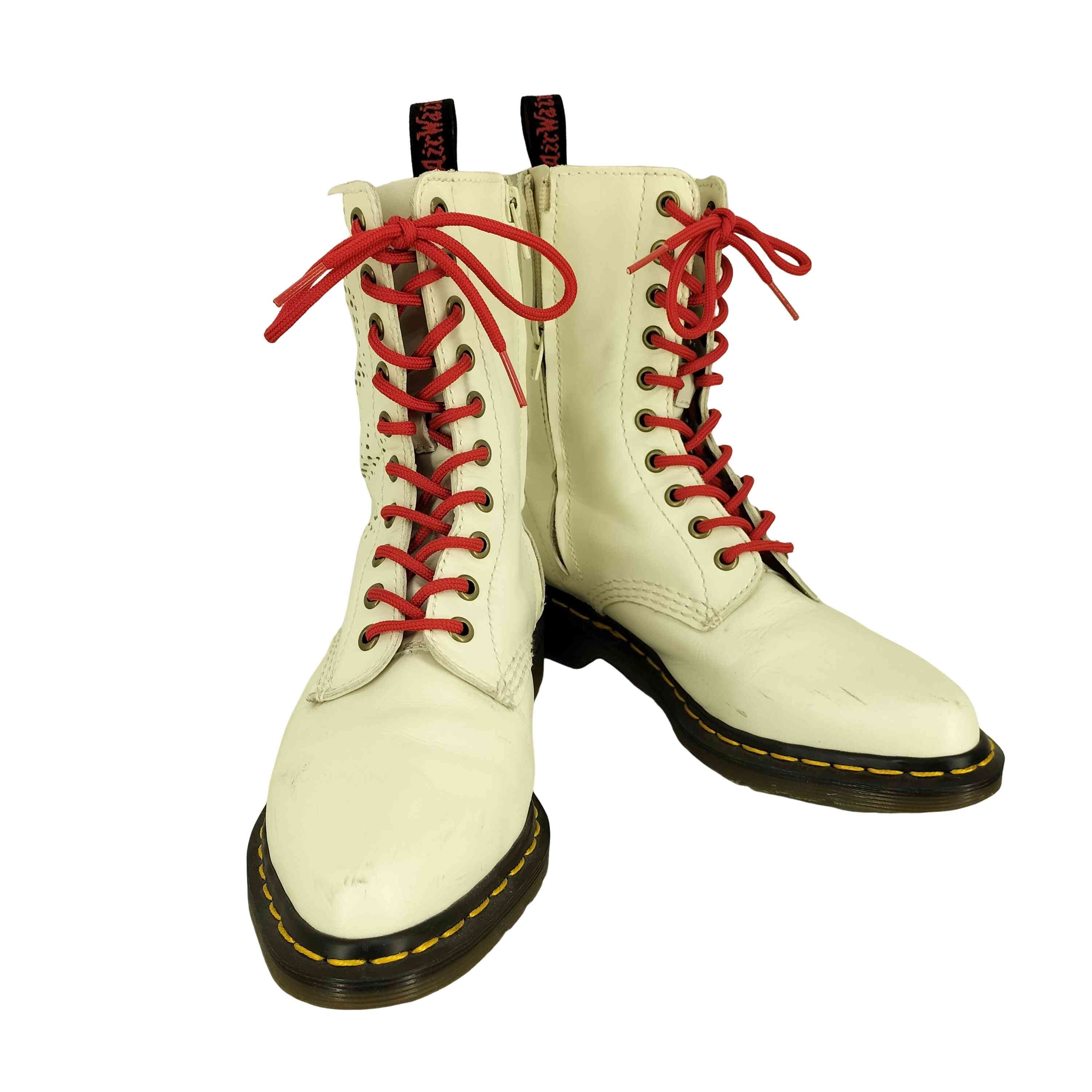 スカルデザイン レースアップブーツ ハイカットレザーブーツ【1139780579976】