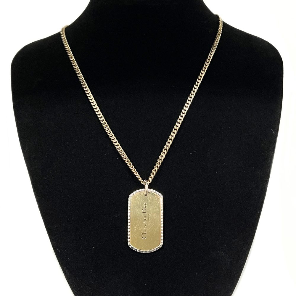 DIOR ディオール N2504 ロゴ プレート ネックレス 54657