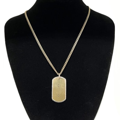 DIOR ディオール N2504 ロゴ プレート ネックレス 54657