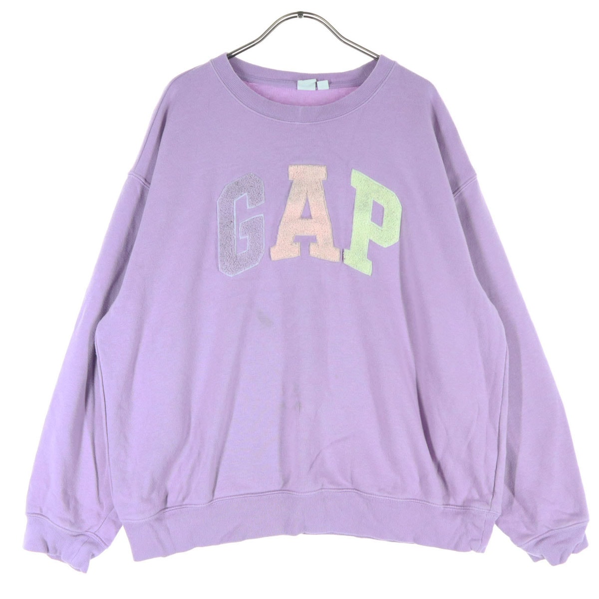 GAP ギャップ 裏起毛 ワンポイントロゴ 長袖 トレーナー L パープル スウェット