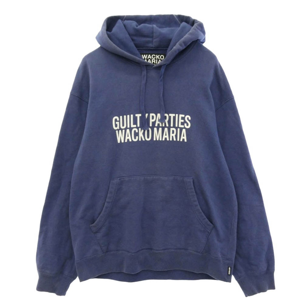 WACKO MARIA ワコマリア 23AW 23FWE-WMC-SS03 HEAVY WEIGHT PULLOVER HOODED SWEAT SHIRT ロゴプリント ヘビーウェイト プルオーバー パーカー フーディ パープル系 L【中古】