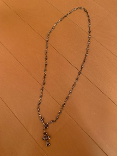 Chrome Hearts Tiny E CH Plus Necklace W / Tiny CH Cross 60cm (24inch) "Silver"