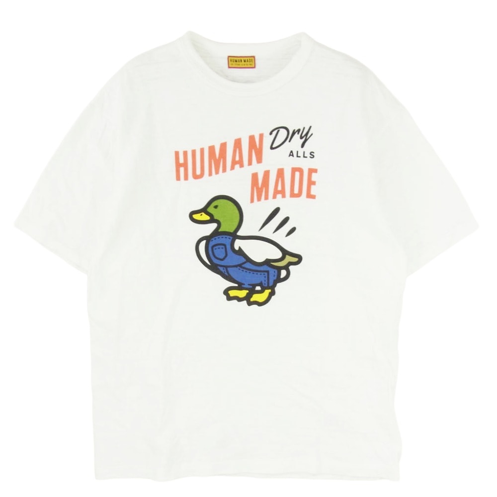 HUMAN MADE ヒューマンメイド 25SS HM-SS25-WEEK13-008 Graphic T-Shirt Dry Alls オーバーオール ダック カモ プリント 半袖 Tシャツ ホワイト系 XL【中古】