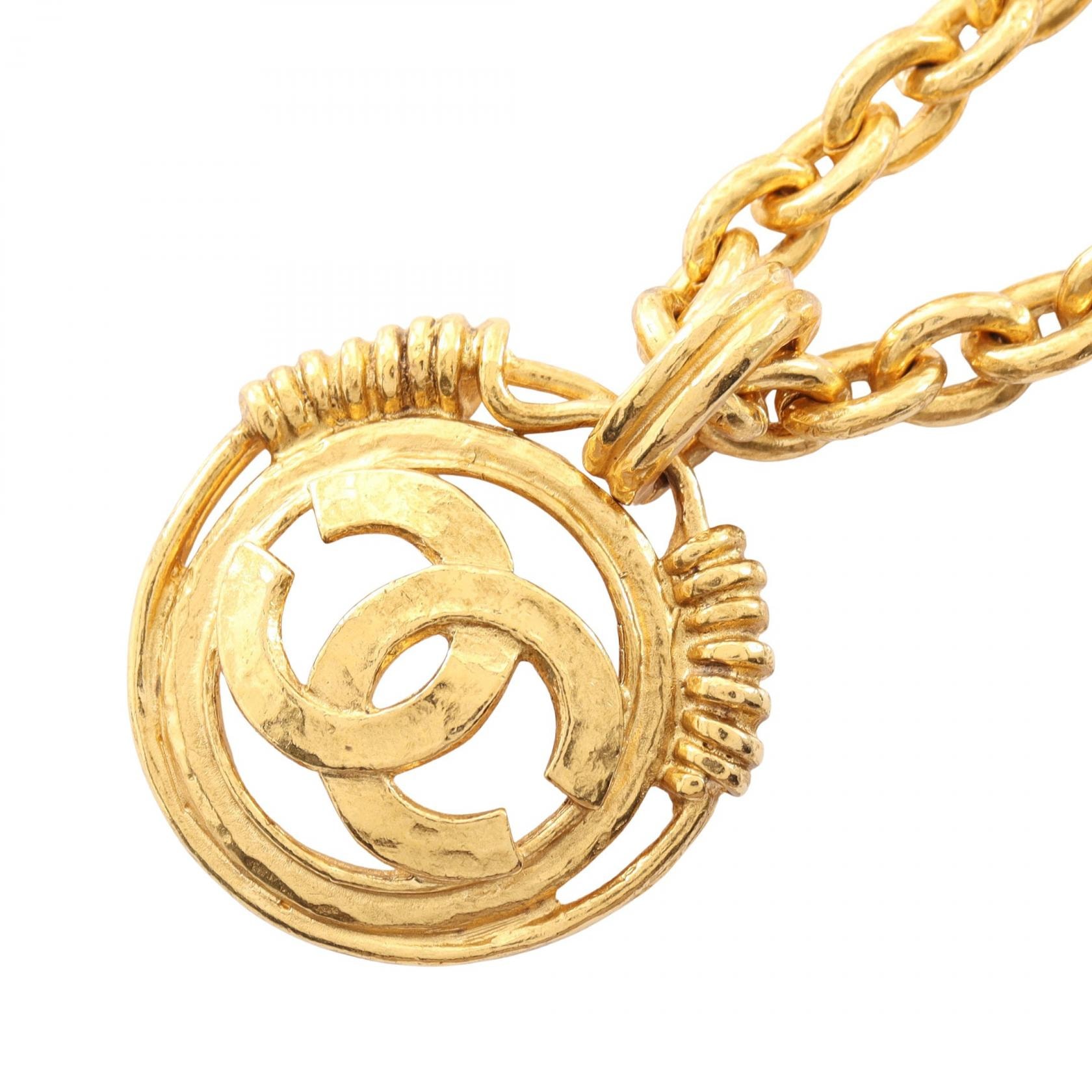 シャネル CHANEL ココマーク サークル ネックレス ジュエリー GP(ゴールドメッキ) レディース ゴールド系 【中古】