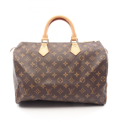 ルイ・ヴィトン LOUIS VUITTON スピーディ35 ハンドバッグ バッグ PVCコーティングキャンバス レザー モノグラム レディース ブラウン系 M41524 【中古】