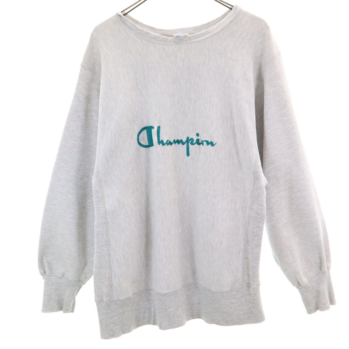 Champion チャンピオン 90s USA製 オールド 刺繍タグ 長袖 リバースウィーブ スウェット トレーナー L グレー