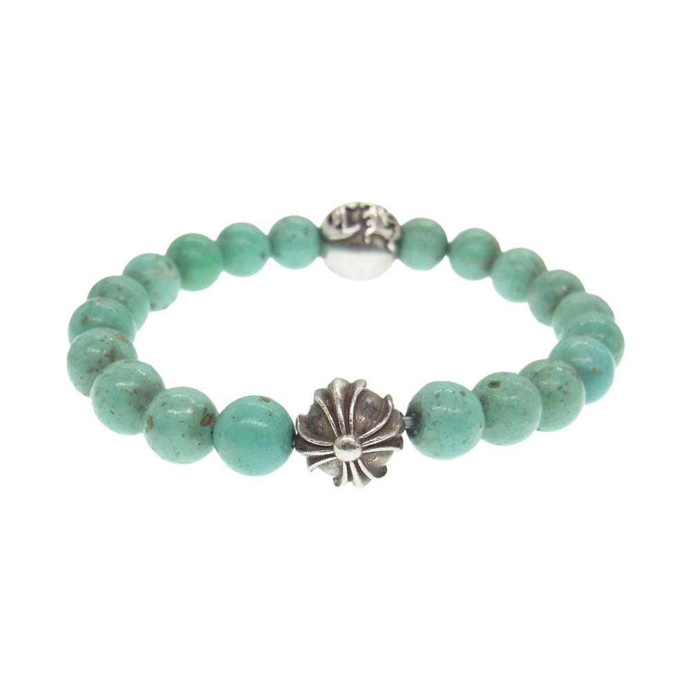 クロムハーツ(原本有)8mm BEAD 25 ターコイズ ビーズ ブレスレット