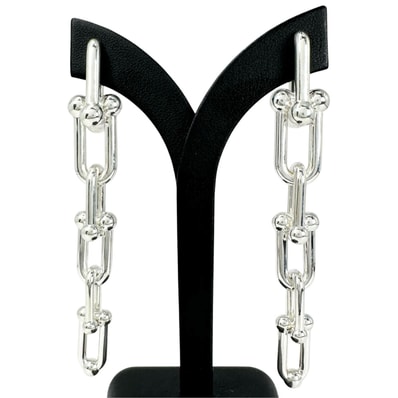 美品 TIFFANY&Co. ティファニー ハードウェア グラジュエイテッドリンク ピアス Ag925 シルバー レディース【中古】