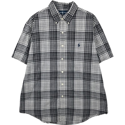 古着 ラルフローレン Ralph Lauren CUSTOM FIT 半袖 ボタンダウン チェックシャツ メンズXL相当/eaa660133