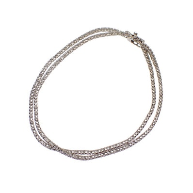 デザインジュエリー 2連 ブレスレット K18ホワイトゴールド ダイヤモンド レディース メンズ【中古】【Aランク】