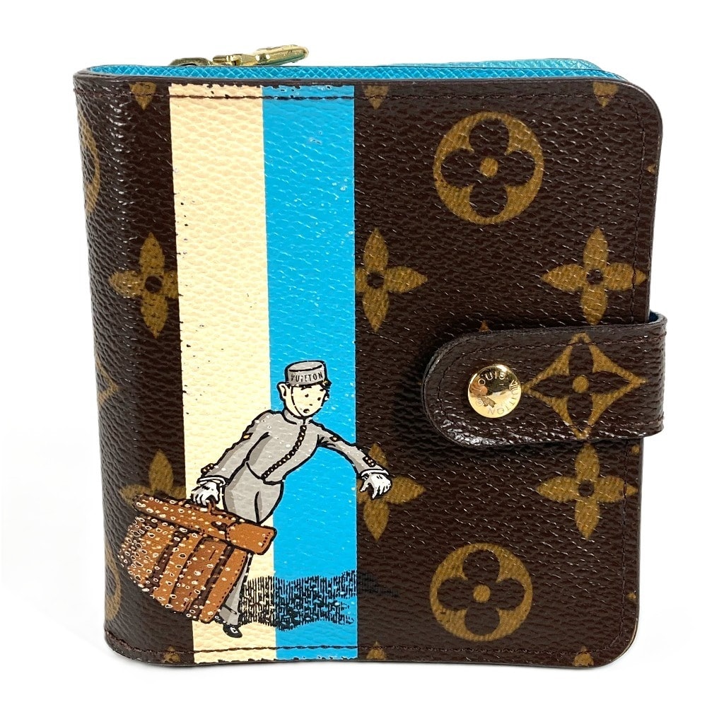 ルイヴィトン LOUIS VUITTON コンパクトジップ コンパクト ジップ M60036 モノグラムグルーム  財布 コンパクトウォレット 2つ折り財布 モノグラムキャンバス ブラウン