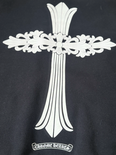 Chrome Hearts Floral Cross Lined Zip Up Hoodie "Black"