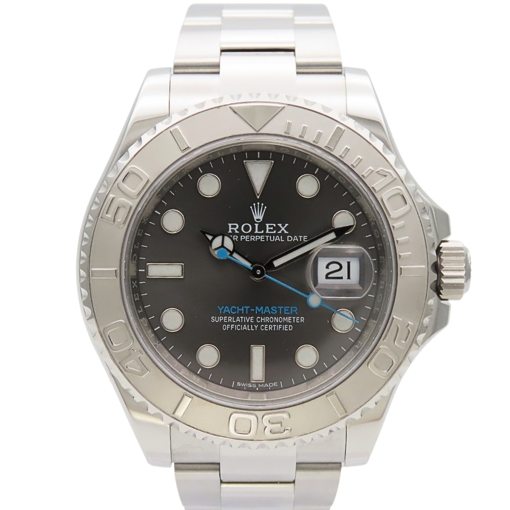 【中古】 ロレックス 腕時計 ヨットマスター 116622 ステンレススチール プラチナ シルバー 文字盤ダークロジウム ランダム番 メンズ 男性 ROLEX