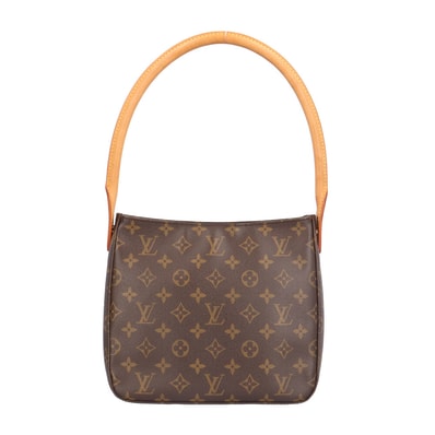 ルイヴィトン ルーピングMM モノグラム ショルダーバッグ モノグラムキャンバス M51146 ブラウン レディース LOUIS VUITTON 中古