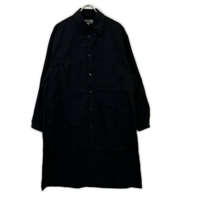 ヨウジヤマモトプールオム HK-B41-025 アレキサンドロス 2枚衿ロングシャツ 3