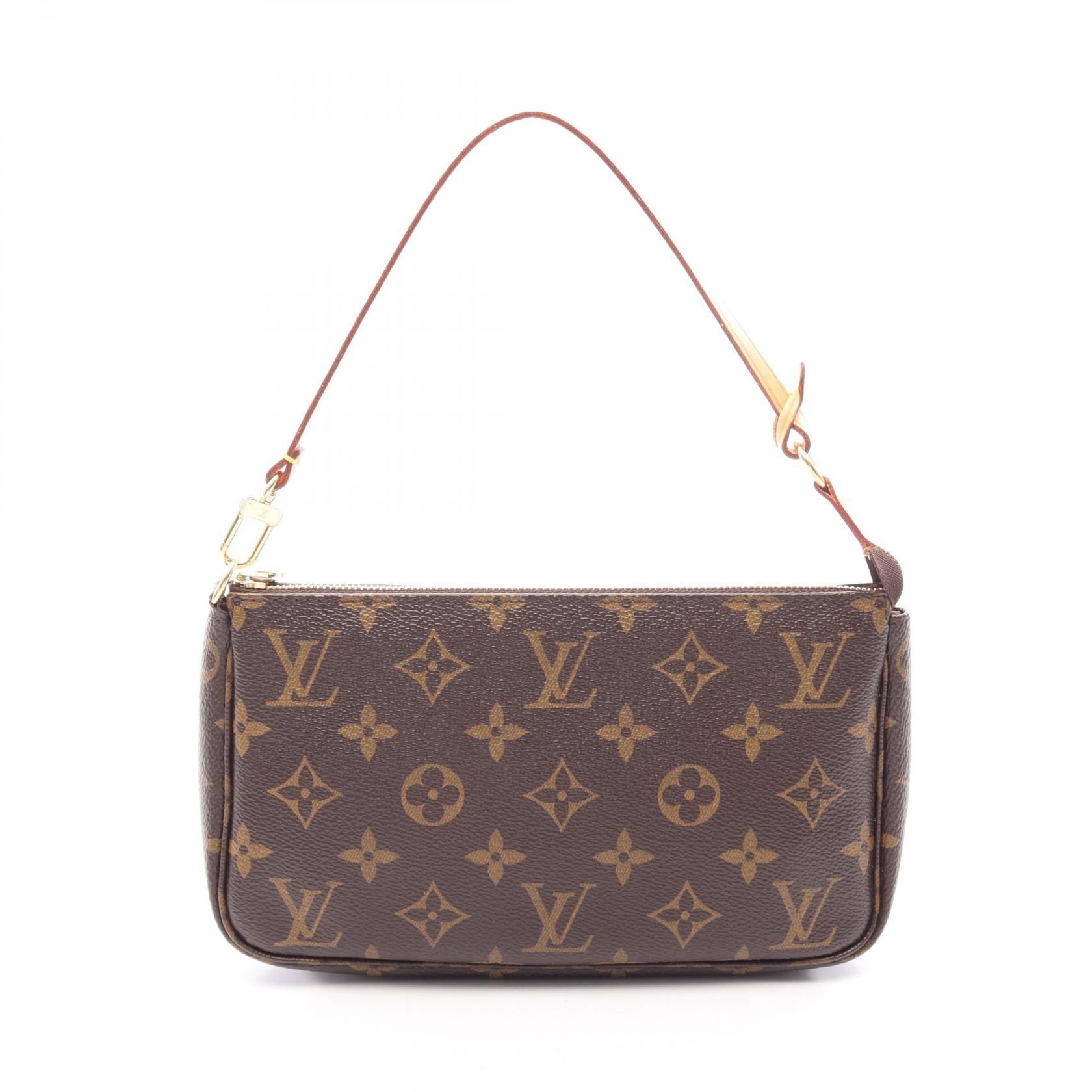 ルイ・ヴィトン LOUIS VUITTON ポシェットアクセソワール ハンドバッグ バッグ PVCコーティングキャンバス レザー モノグラム レディース ブラウン系 M51980 【中古】