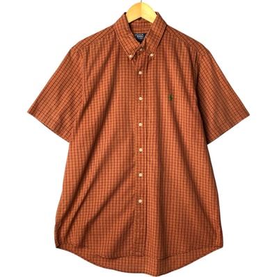 古着 ラルフローレン Ralph Lauren POLO by Ralph Lauren 半袖 ボタンダウン チェックシャツ メンズL相当/eaa576903