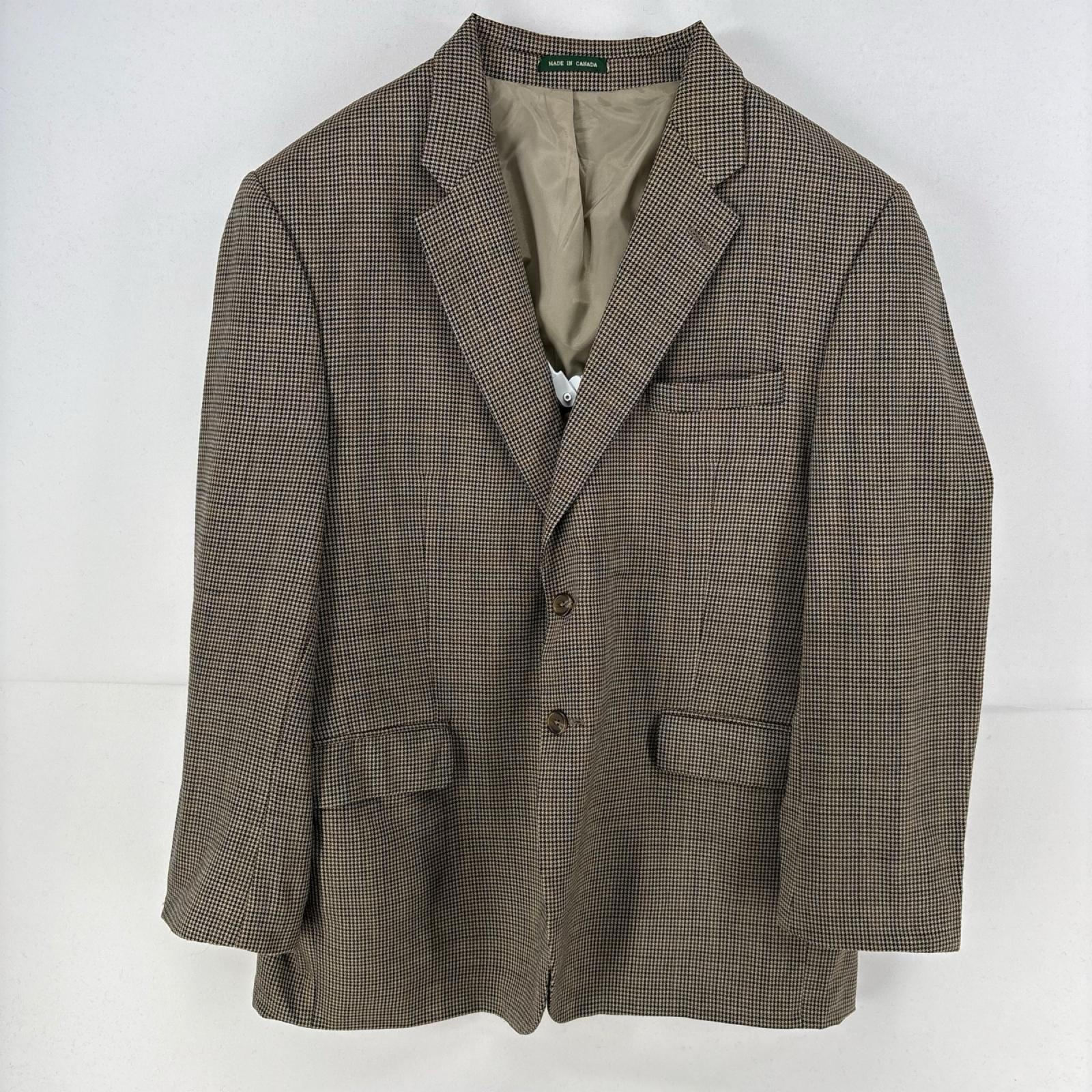 古着 ローレンラルフローレン LaurenRalphLauren ジャケット テーラード ブレザー 胸ポケット 千鳥柄  ブラウン系 メンズ