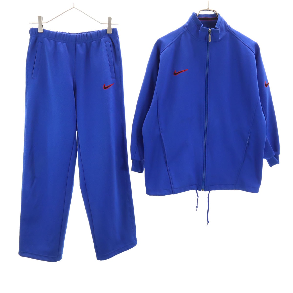 NIKE ナイキ 90s 00s 日本製 白タグ オールド トラックジャケット 上下セットアップ L 14-16 ブルー ジャージ