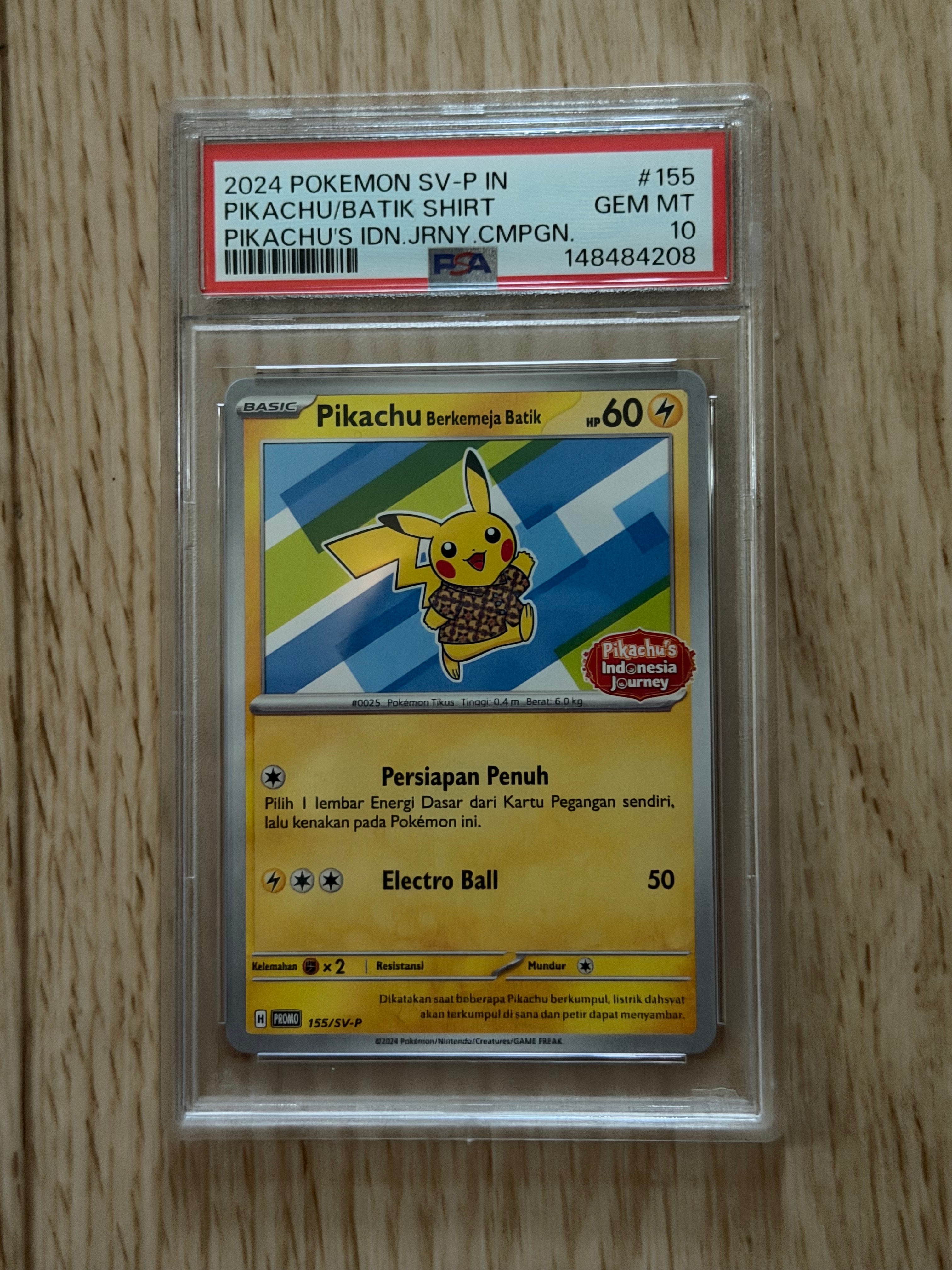 PSA10】バティックシャツを着たピカチュウ (ヒトデマン柄) P [SV-P 155