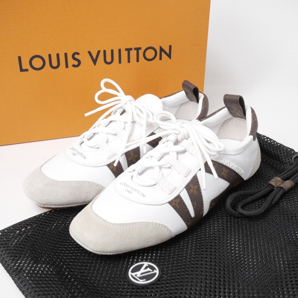 ■未使用品■2025年製■LOUIS VUITTON ルイ・ヴィトン スニーカリーナ スニーカー サイズ36 1/2 モノグラム スエード ラムレザー  20260604/RA9635