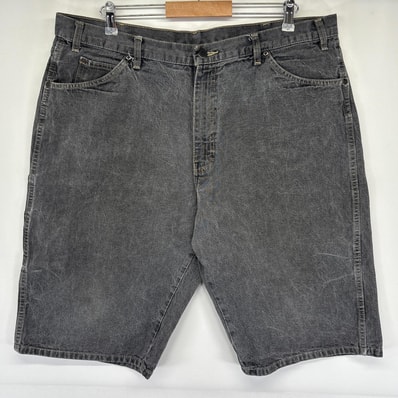 古着 ディッキーズ Dickies ショートパンツ デニム ペインター ハーフパンツ ショーツ ワーク フェード w40 ブラック系 メンズ