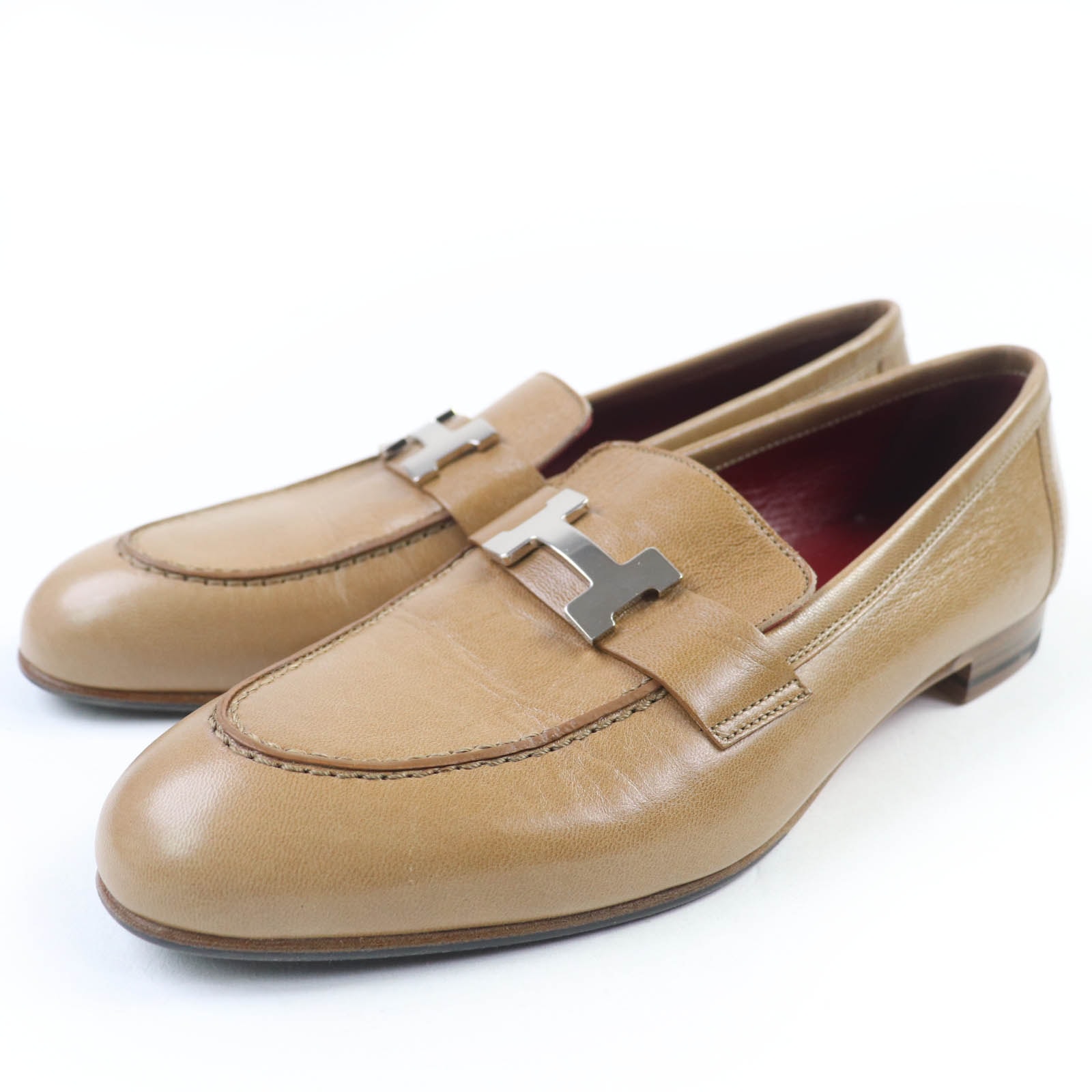 エルメス ローファー モカシン パリ コンスタンス ベージュ レディース 38.5