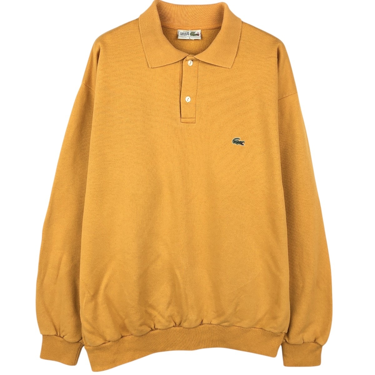 古着 80~90年代 ラコステ LACOSTE 襟付き ワンポイントロゴスウェットシャツ トレーナー メンズL相当 ヴィンテージ/eaa670628