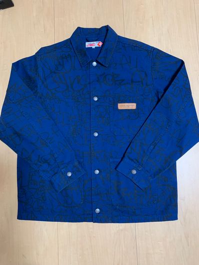 Supreme / Comme des Garçons SHIRT® Painted Canvas Chore Coat "Navy"