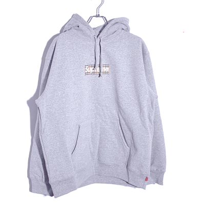 Supreme / Burberry Box Logo Hooded Sweatshirt "Heather Grey"