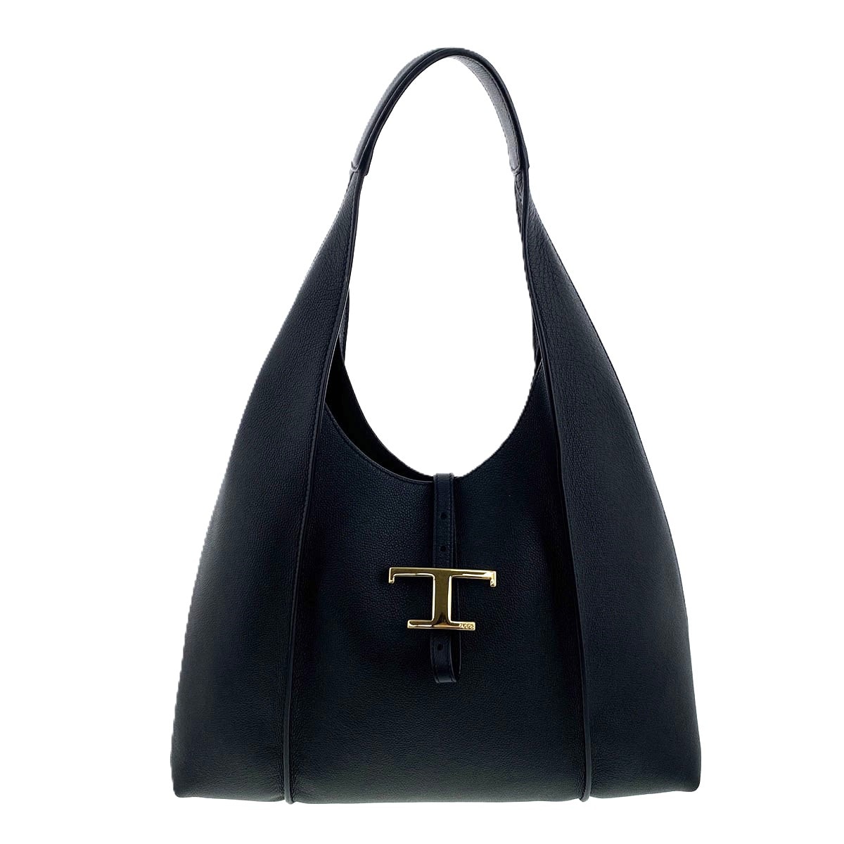 【再値下げ】TOD’S トッズ Tタイムレス ホーボーバッグ ミディアム ショルダーバッグ XBWTSBE9300 レザー ブラック ゴールド金具  レディース【中古】