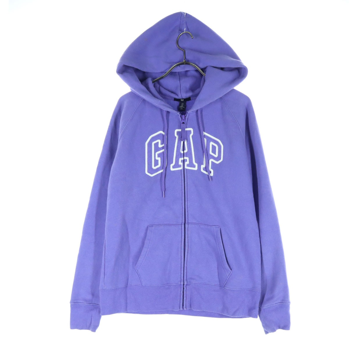 GAP ギャップ 裏起毛 ロゴ 長袖 ジップパーカー M パープル