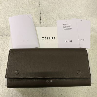 CELINE Large Flap Multifunction Leather Wallet