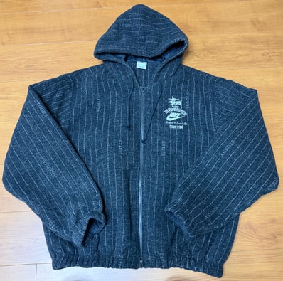 Stussy x Nike Striped Wool Jacket "Black"