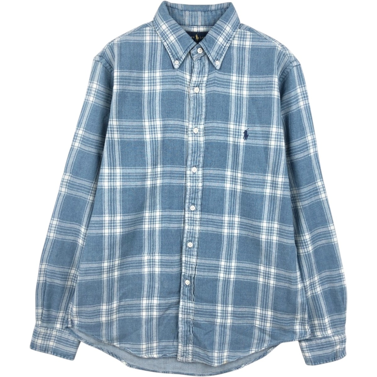 古着 ラルフローレン Ralph Lauren 長袖 ボタンダウン ライトネルチェックシャツ メンズM相当/eaa677199