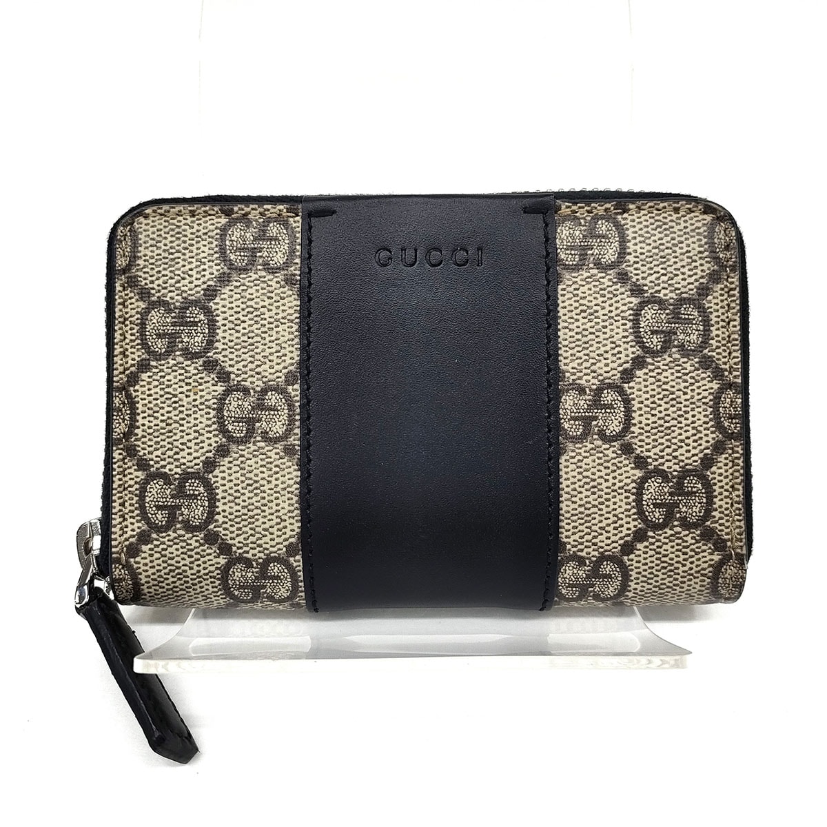 GUCCI グッチ GGスプリームキャンパンス カードケース 451242 GGキャンバス ブラック レディース【中古】
