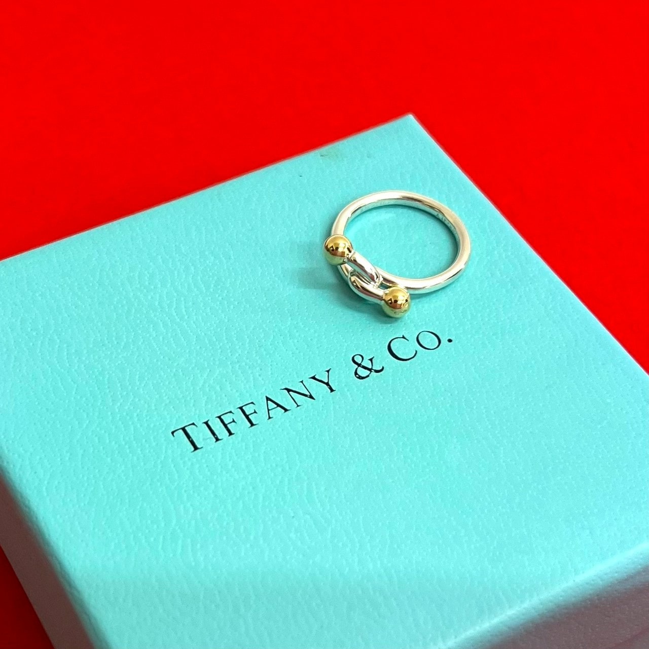 TIFFANY&Co. ティファニー フック&アイ ラブノット リング シルバー925 K10イエローゴールド リング・指輪 7号 シルバー
75215