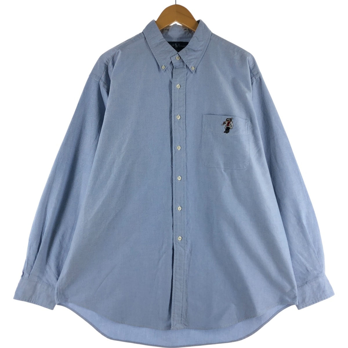 古着 ラルフローレン Ralph Lauren BLAKE ポロベア 長袖 ボタンダウンシャツ メンズXL相当/eaa536219