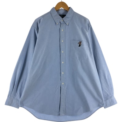 古着 ラルフローレン Ralph Lauren BLAKE ポロベア 長袖 ボタンダウンシャツ メンズXL相当/eaa536219