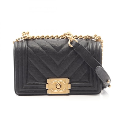 シャネル CHANEL ボーイシャネル スモール ショルダーバッグ バッグ キャビアスキン(グレインドカーフ) レディース ブラック系 A67085 【中古】