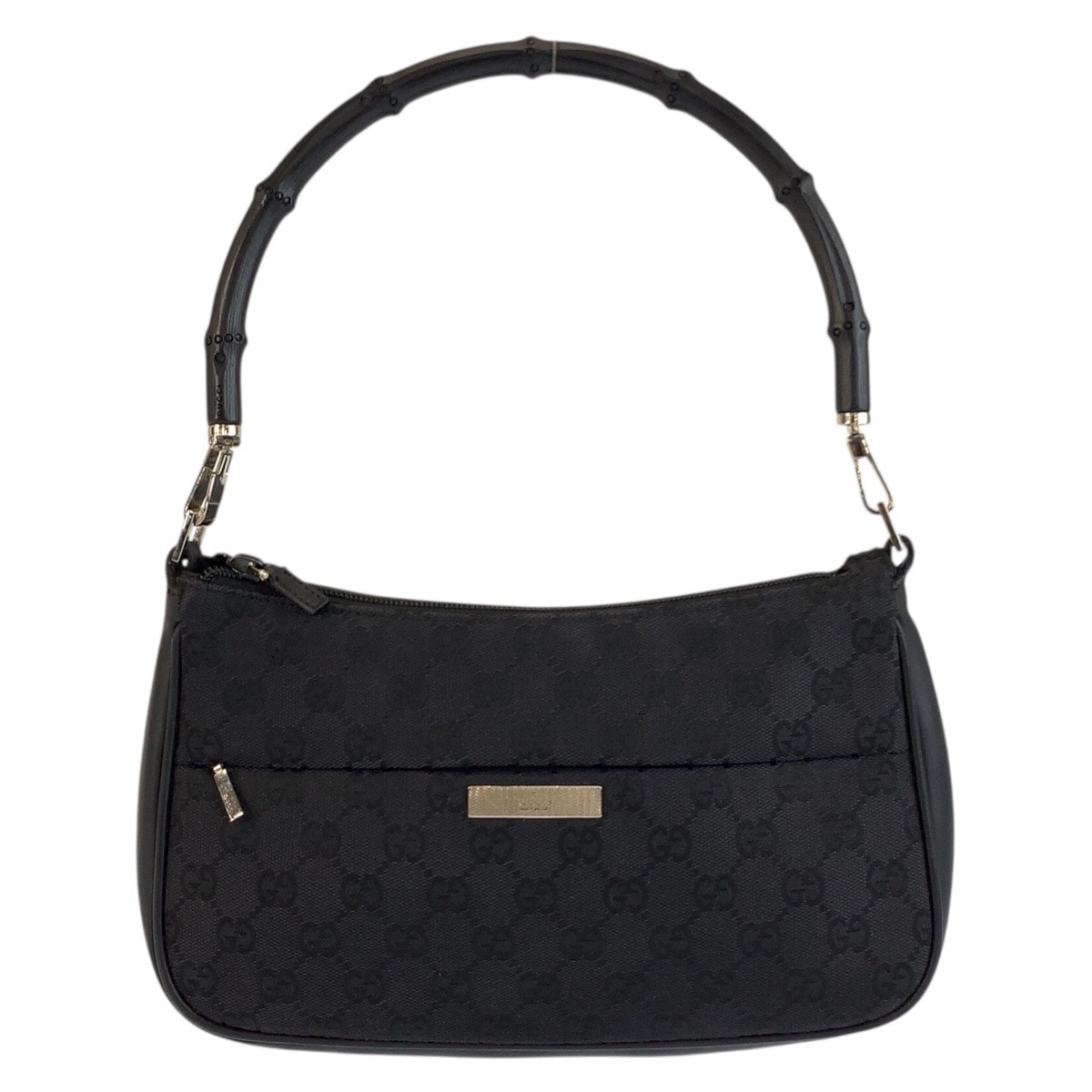美品 GUCCI グッチ バンブー ブラック 黒 シルバー金具 GGキャンバス ハンドバッグ ショルダーバッグ 603251 【中古】