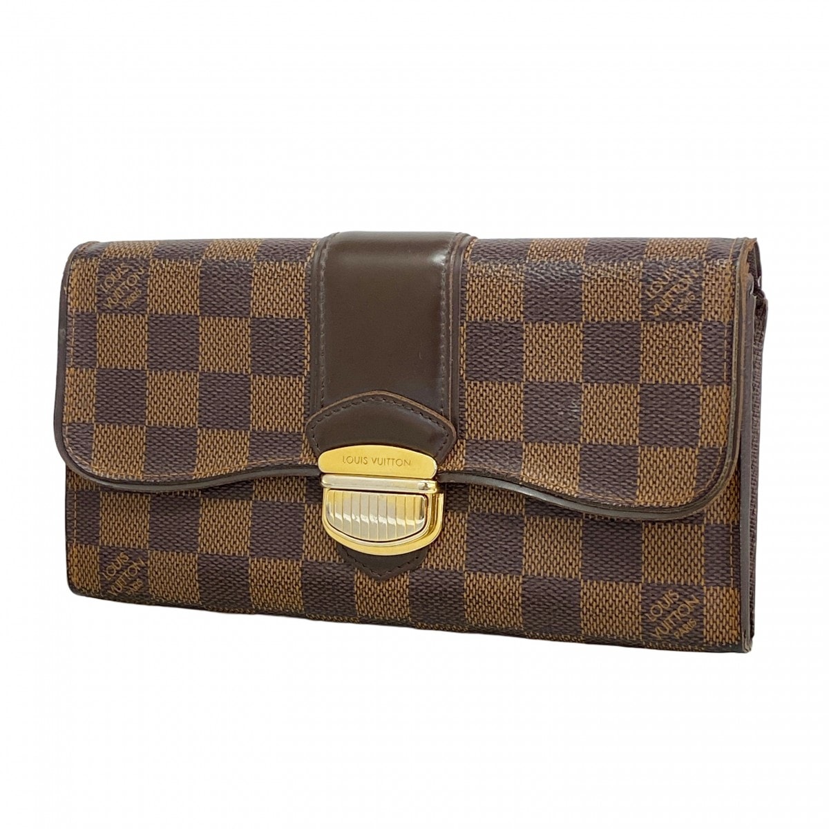 【6da0020】ルイヴィトン 長財布 ダミエ ポルトフォイユシスティナ N61747 エベヌ【中古】レディース