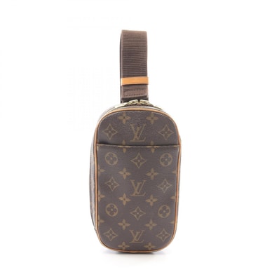 ルイ・ヴィトン LOUIS VUITTON ポシェットガンジュ ウエストバッグ ボディバッグ バッグ PVCコーティングキャンバス レザー モノグラム メンズ レディース ブラウン系 M51870 【中古】