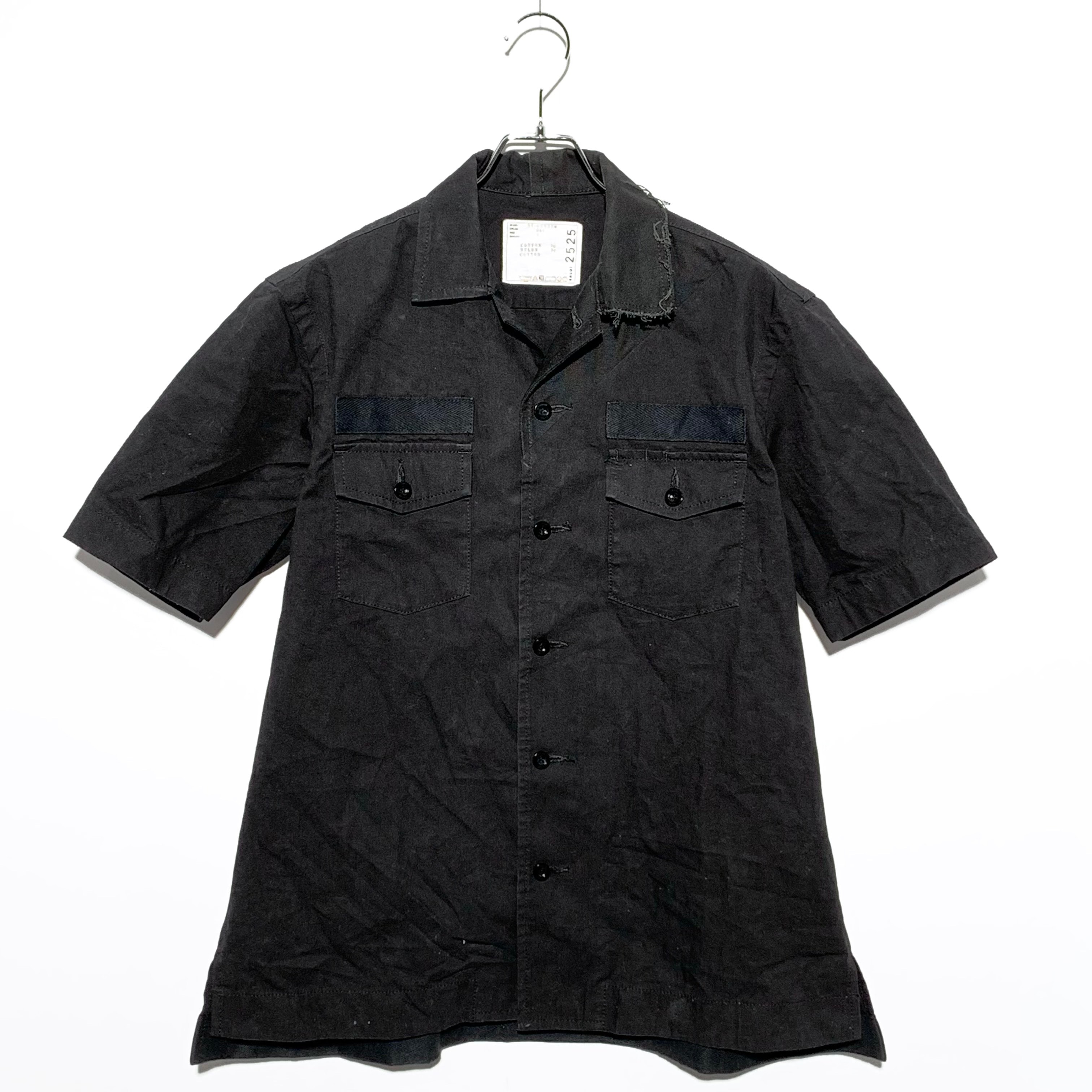 sacai Cotton Nylon Oxford Shirt Black