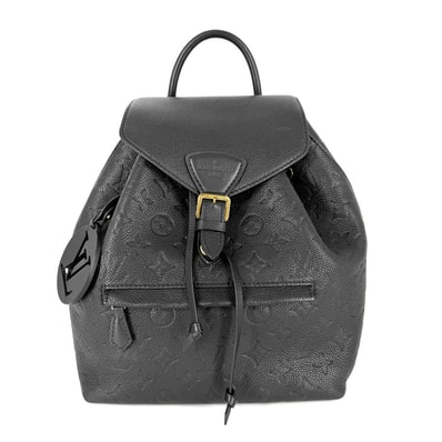 LOUIS VUITTON ルイヴィトン リュック モノグラムアンプラント モンスリ PM バックパック 大容量 通勤 通学 M45205 ブラック 黒 シルバー金具 メンズ【中古品】