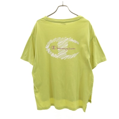 Champion チャンピオン バックロゴ 半袖 Tシャツ M 黄緑
